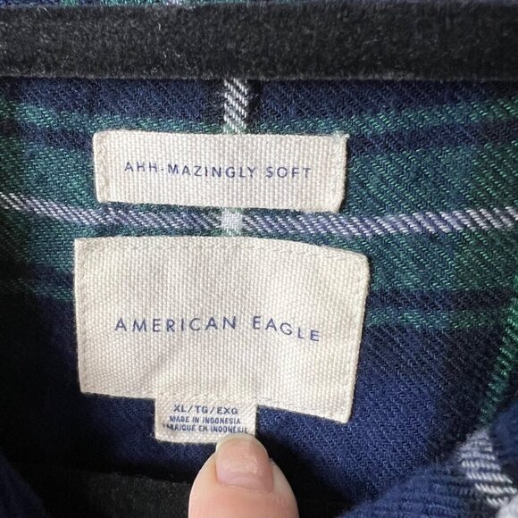 American Eagle ahh mazingly soft plaid button up top women’s XL - Picture 4 of 8